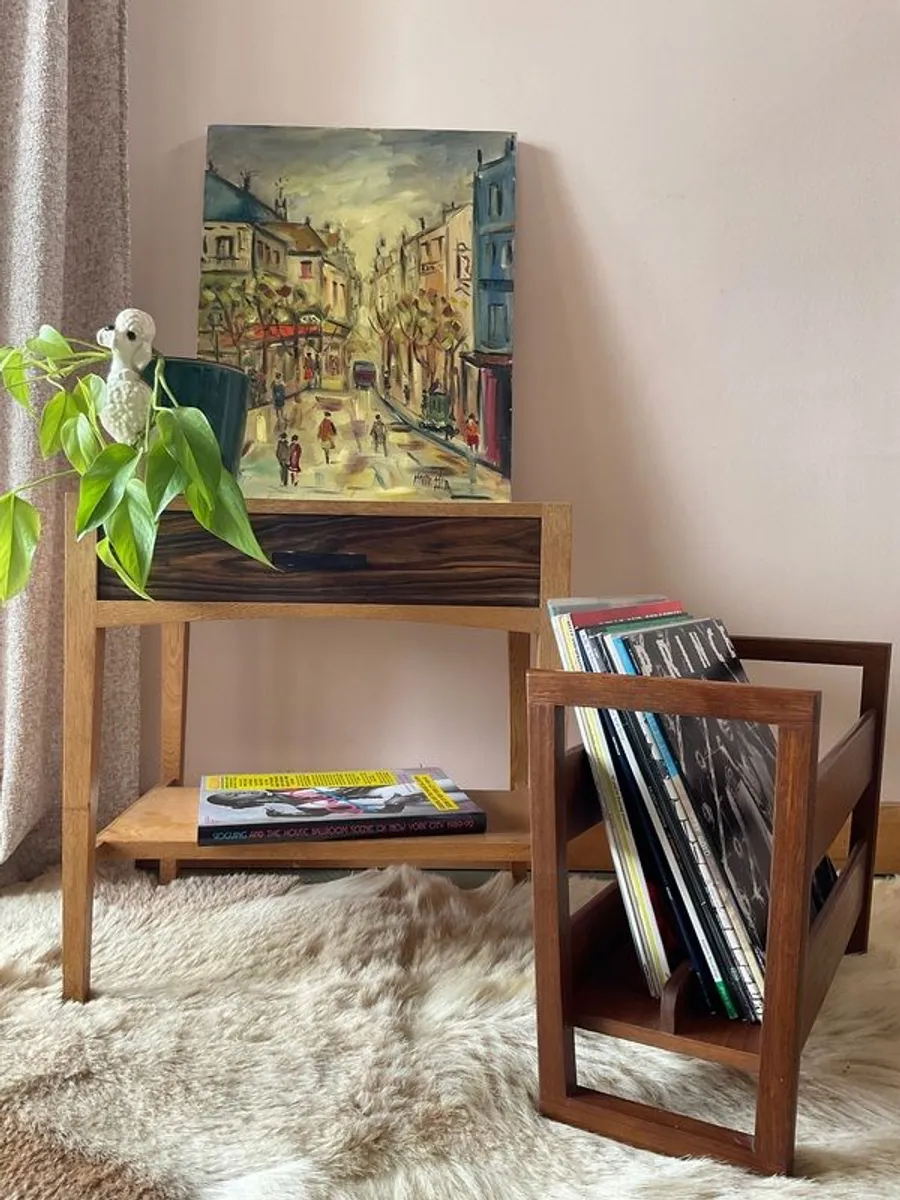 Mid century modern danish side table end - Image 1