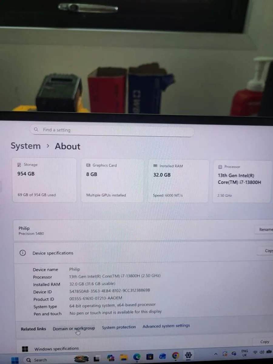 Dell Precision 5480 1TB storage 32GB RAM 13th Gen Intel I7 (R) and Core (TM) 17-13800H - Image 4