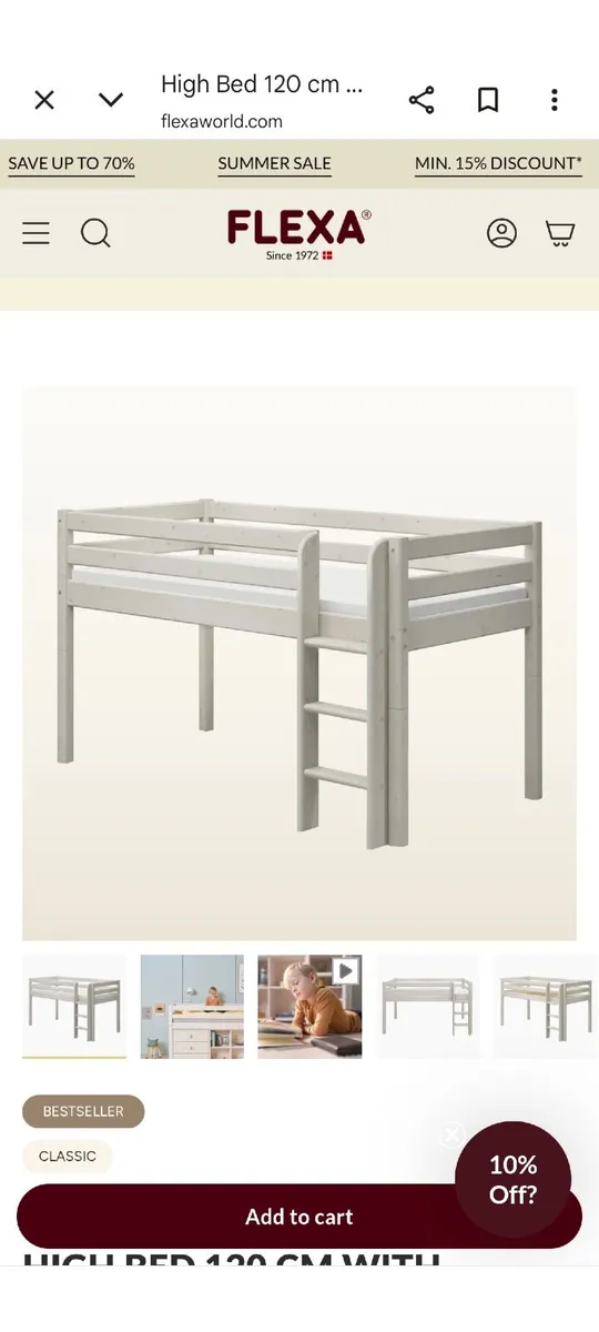 Mid sleeper bed with desk and accessories - Image 1