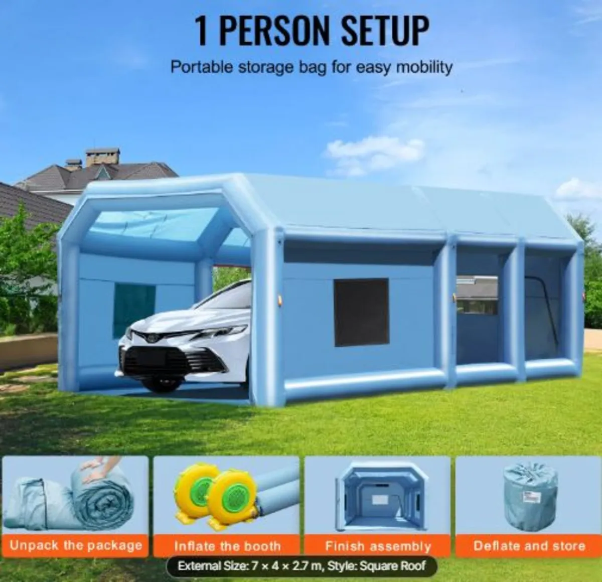 Inflatable Paint Booth,23x13.1x 9 ft/7 x 4 x 2.7m - Image 3
