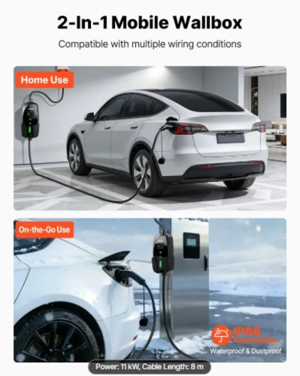 Mobile Wallbox, 11 kW 16A, Type 2 Portable EV - Image 2