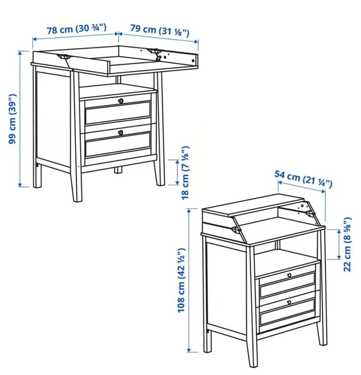 IKEA SUNDVIK Changing Table / Chest + Mat (Like New & Fully Assembled) - Image 2