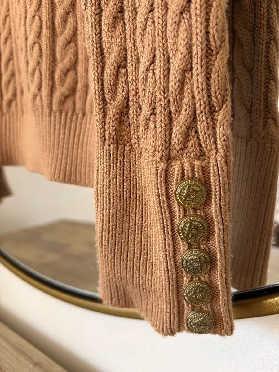 Holland Cooper Cable Knit Roll Neck Sweater  S - Image 3