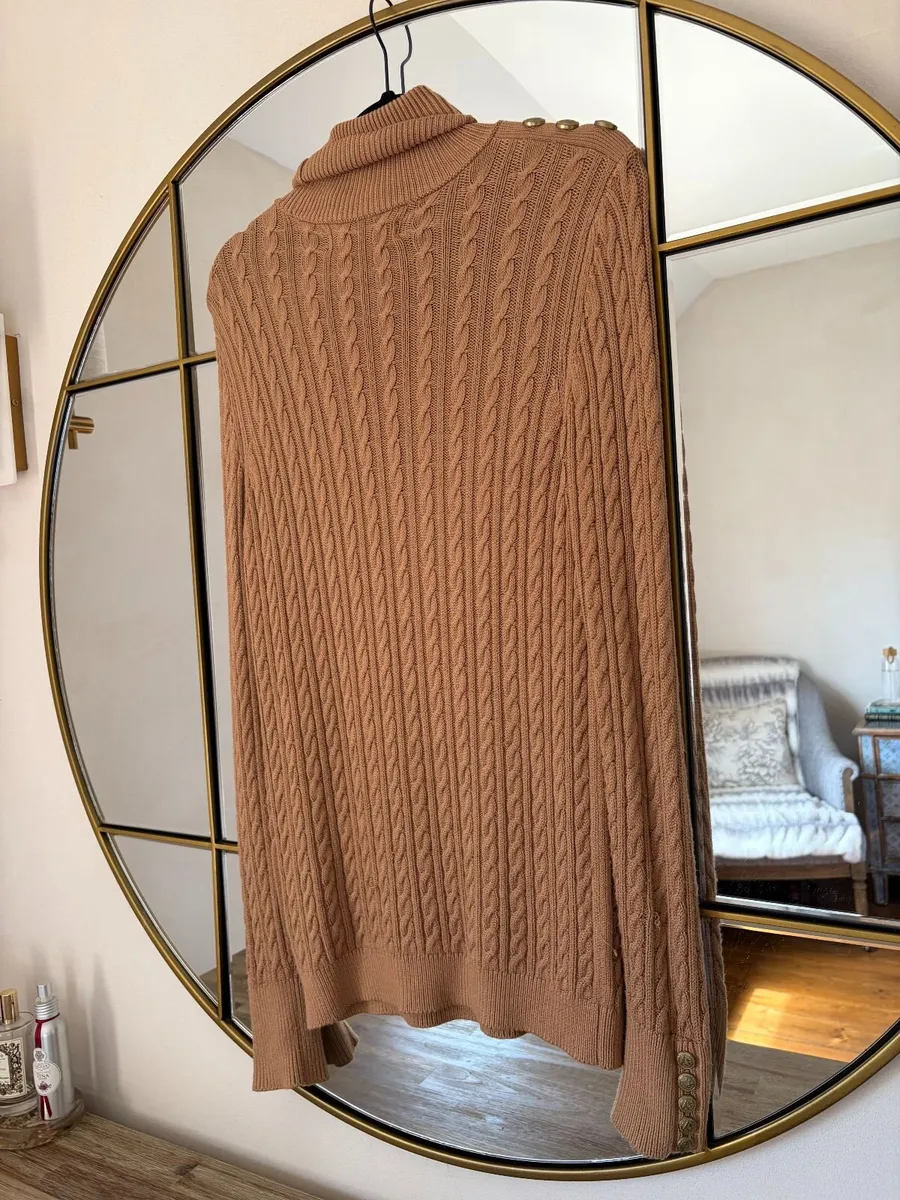 Holland Cooper Cable Knit Roll Neck Sweater  S - Image 4