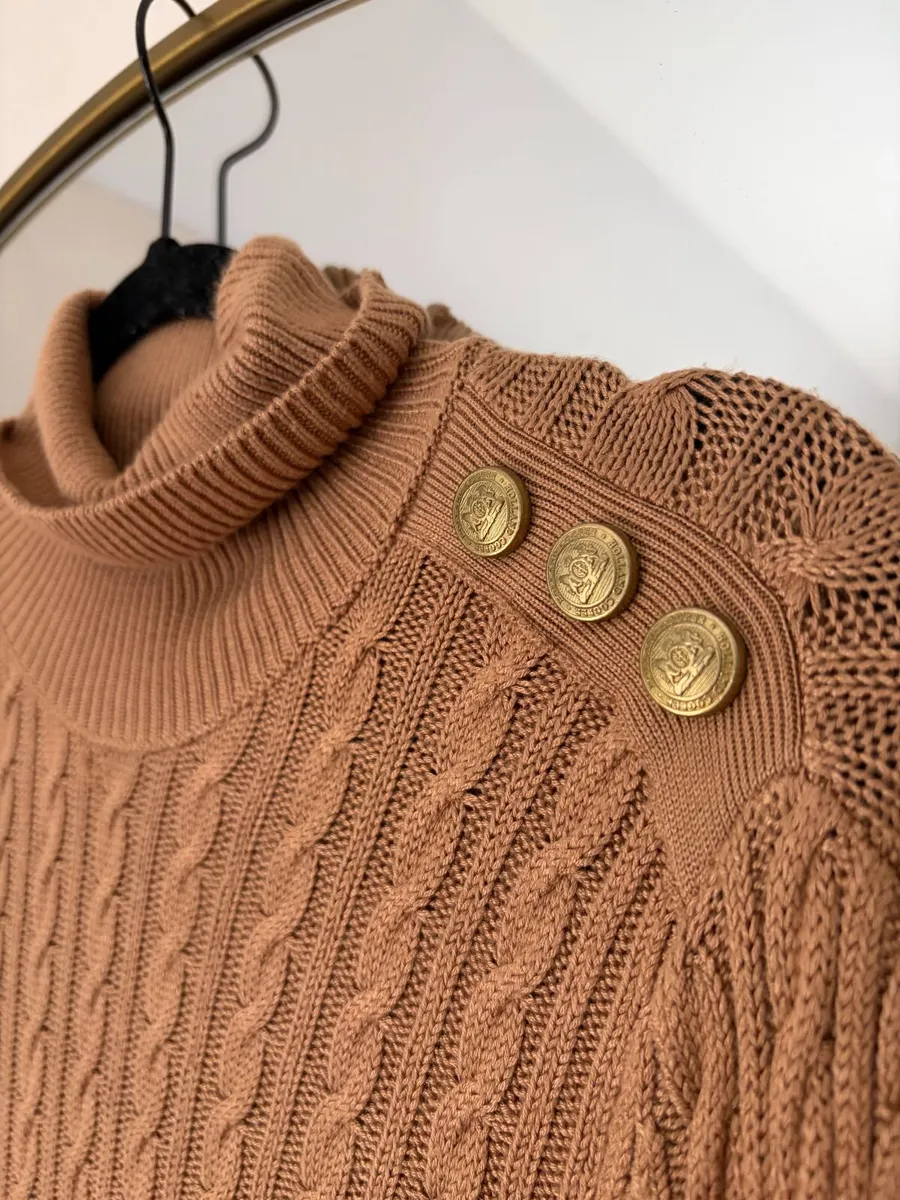 Holland Cooper Cable Knit Roll Neck Sweater  S - Image 1
