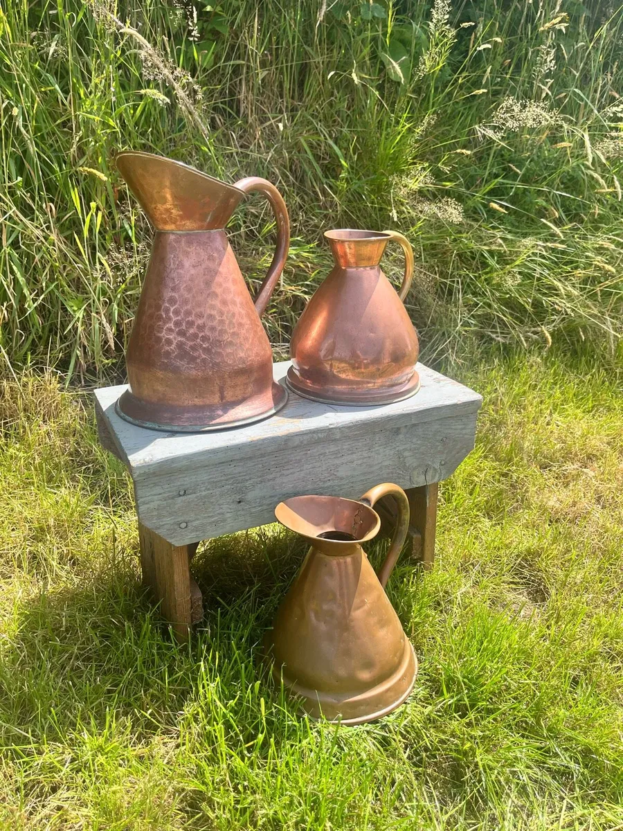 Antique/Vintage Copper Jug Measures - Image 2