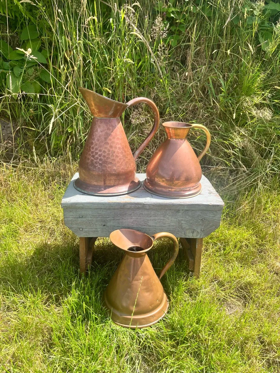 Antique/Vintage Copper Jug Measures - Image 1