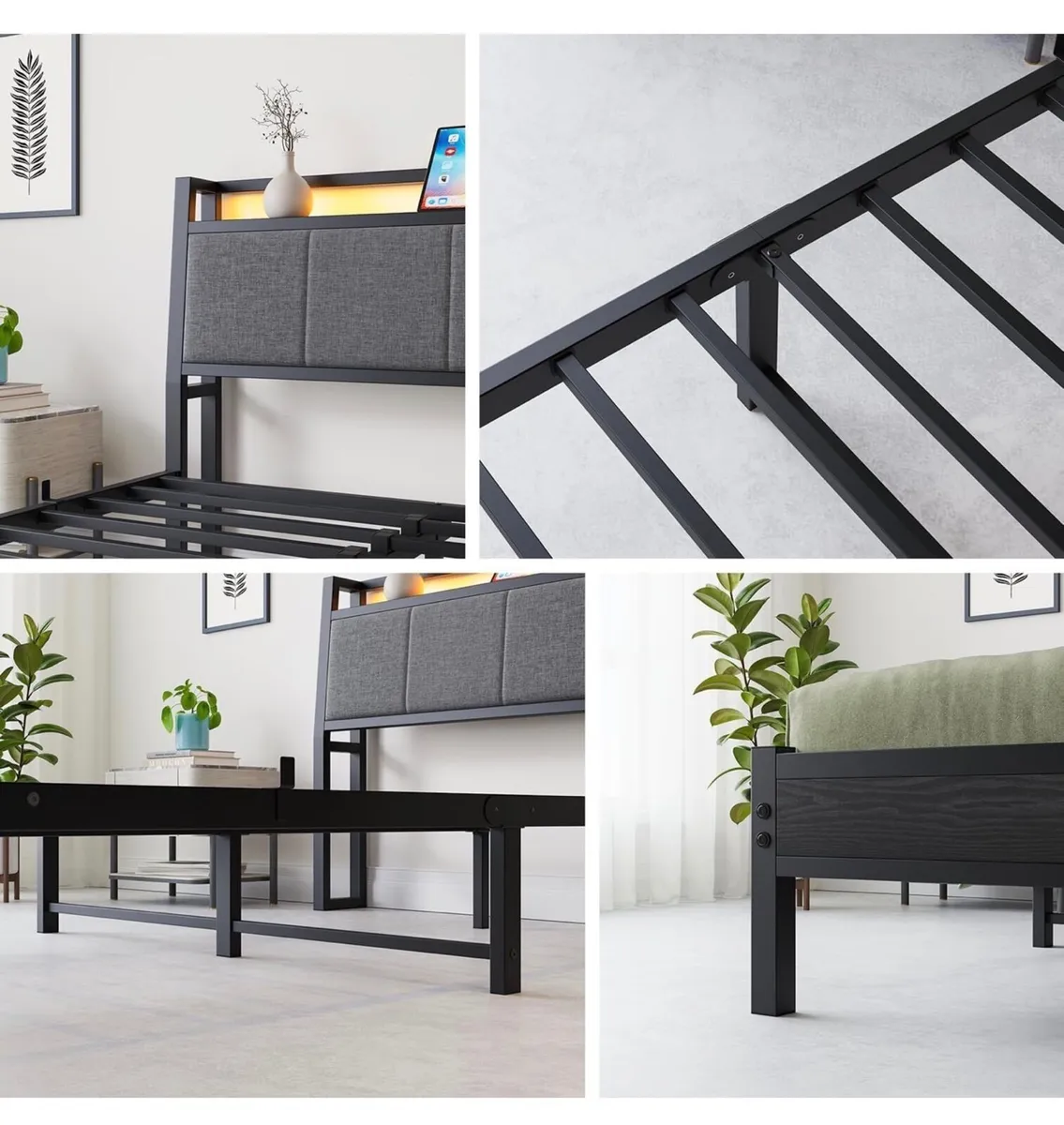 Bed Frame, 4FT6 Bed Frame Ergonomics Double with C - Image 4