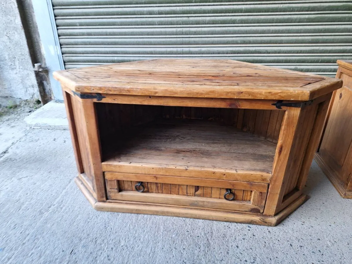 Old Mexican Pine TV unit and locker (DELIVERY) - Image 2