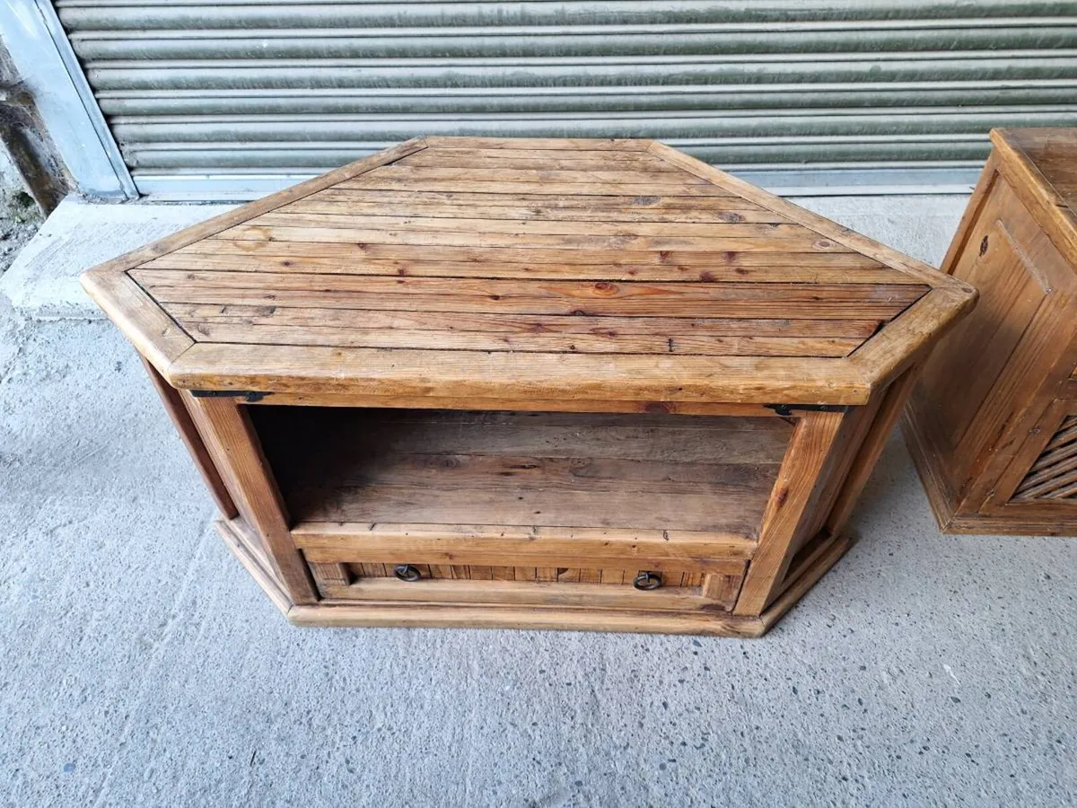 Old Mexican Pine TV unit and locker (DELIVERY) - Image 3