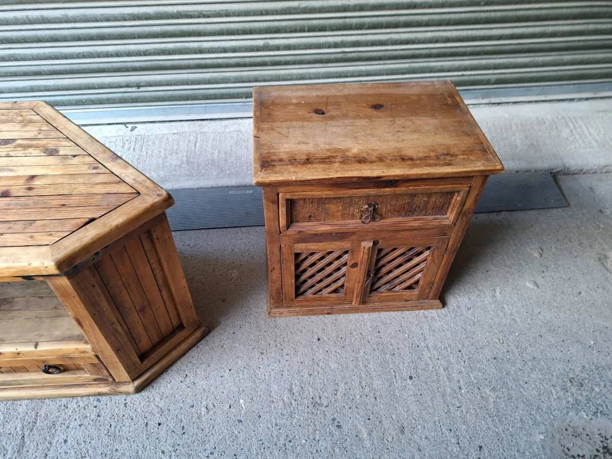 Old Mexican Pine TV unit and locker (DELIVERY) - Image 4