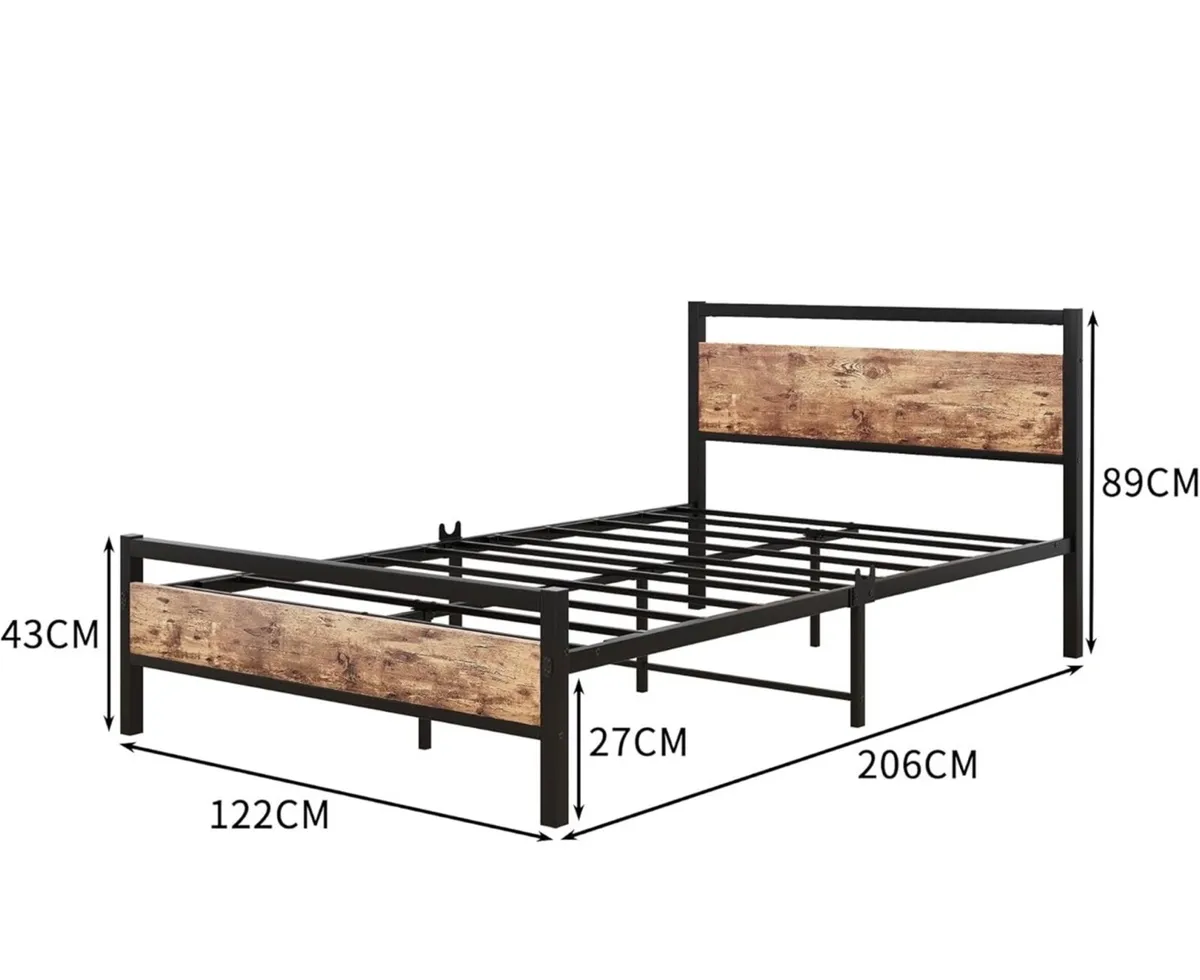 Small double Metal Platform Bed Frame 120 x 200cm - Image 3