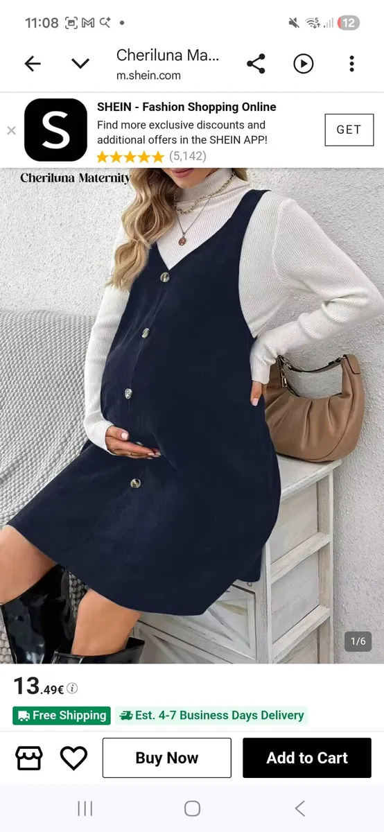 Navy Pinafore Dress €6 - Image 1