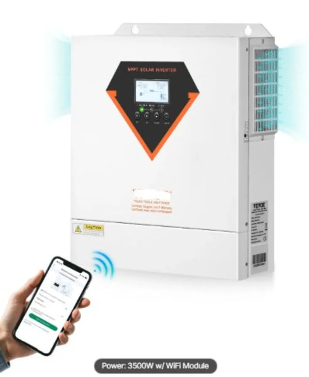 Hybrid Solar Inverter, 3500W, All in One Pure Sine - Image 1