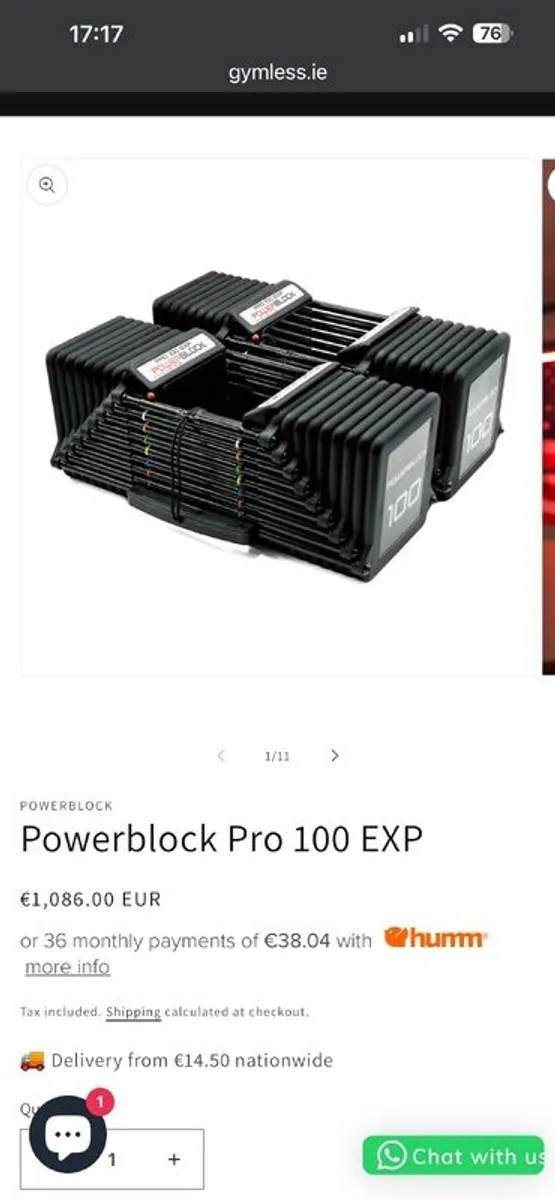 Powerblock Pro 100 Adjustable Dumbbells - Image 1