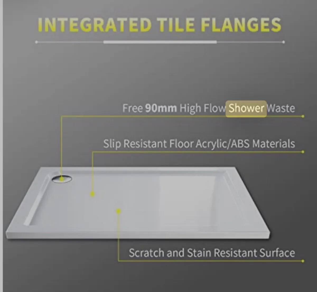 Shower Tray 120 x 90 Brand New - Image 3
