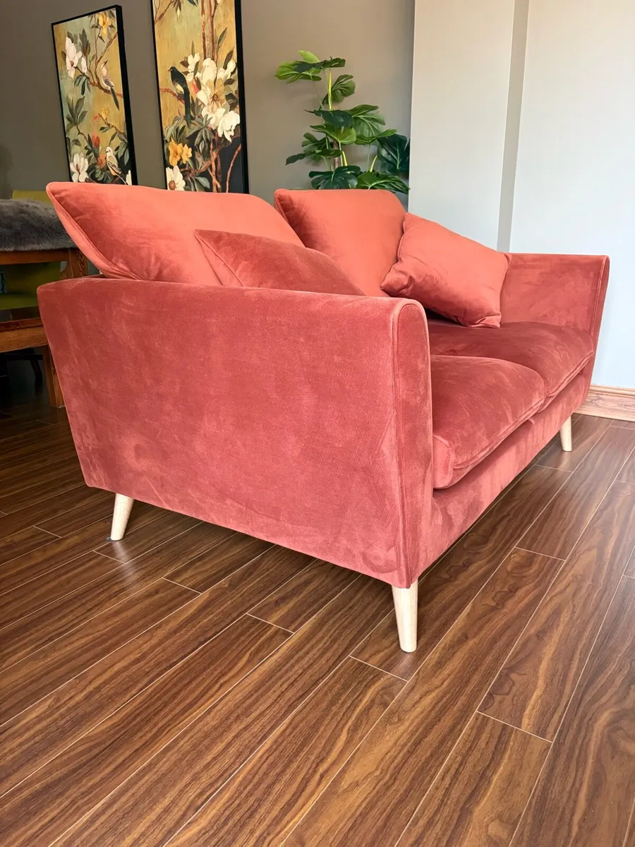 2 x IVY Rust Velvet 2 Seater Sofa - Image 2