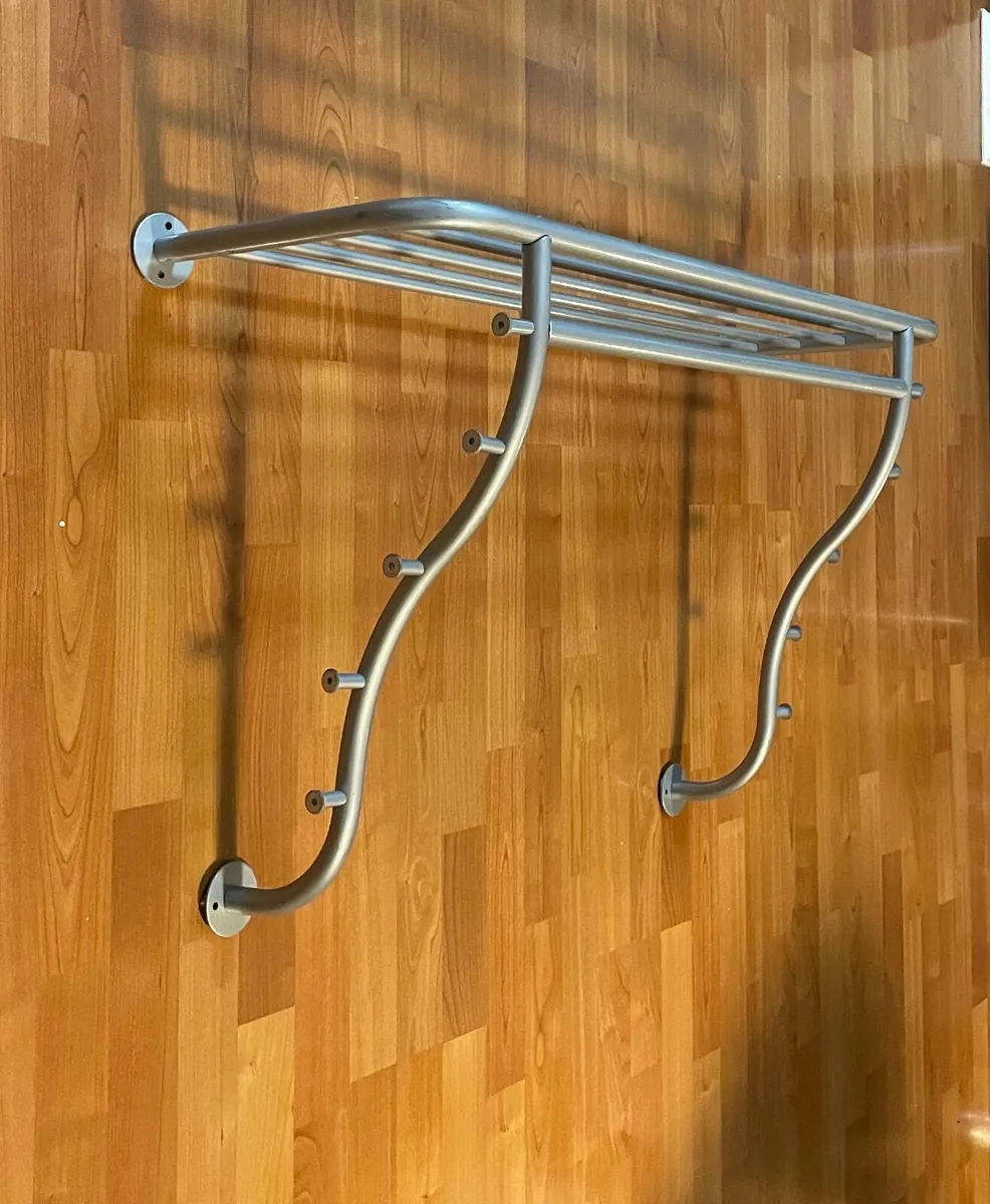 Gray metal coat rack - Image 1