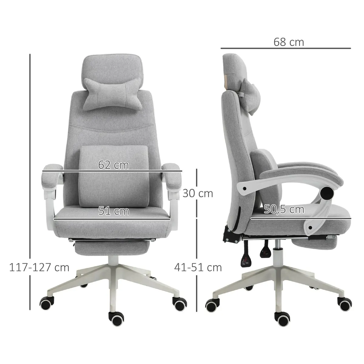 High Back Office Chair Reclining With Footrest - Image 2