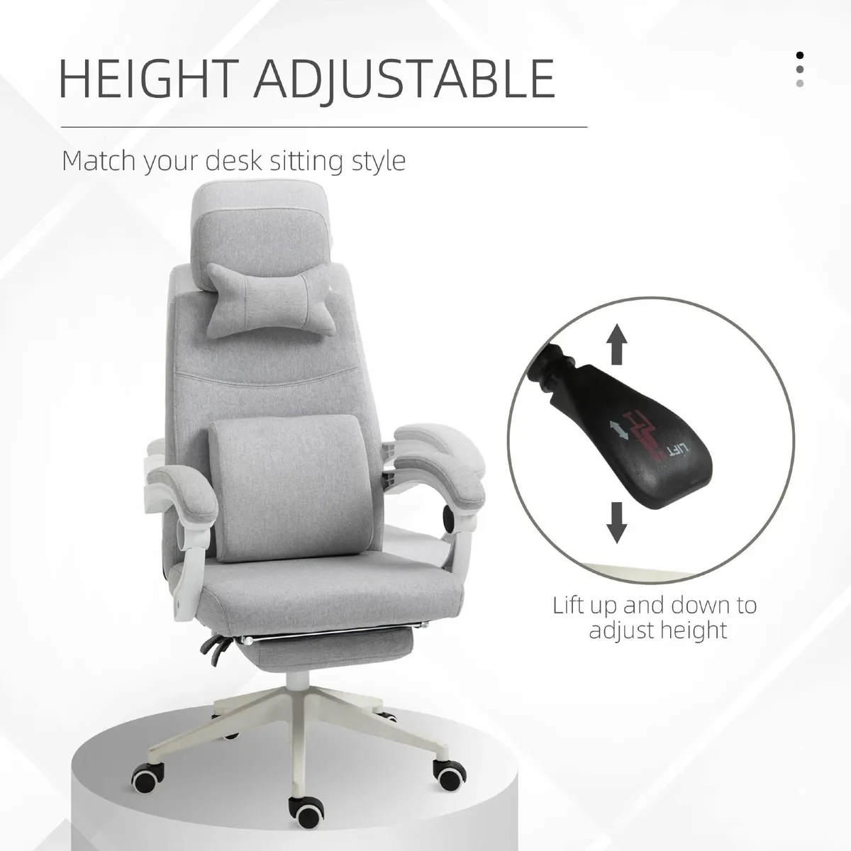 High Back Office Chair Reclining With Footrest - Image 3