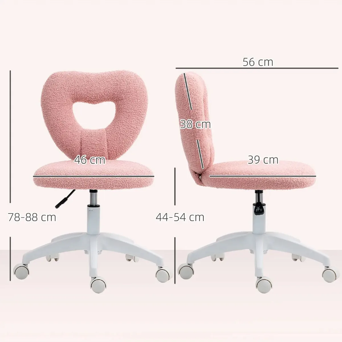 Office Chair, Heart-Shaped Backrest - Image 2