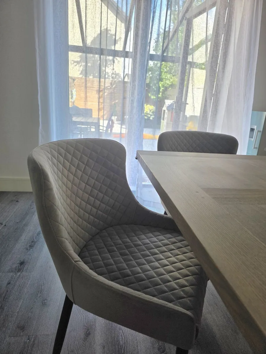 EZ Living Grey Velvet Chairs - Image 4
