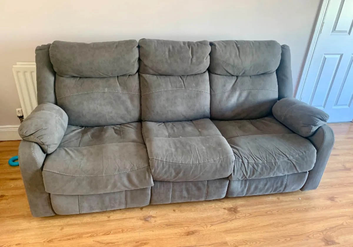 Grey 3 seater recliner sofa