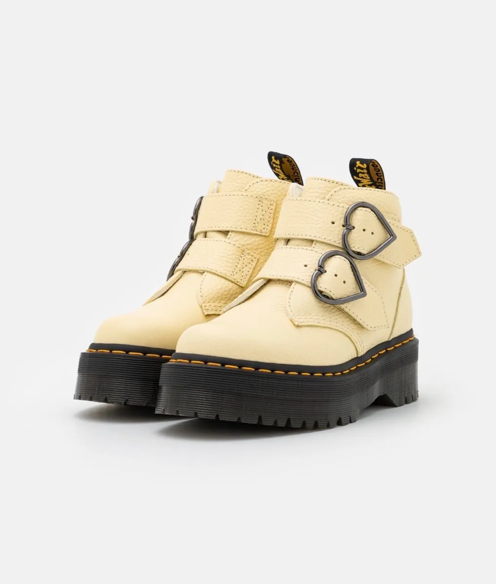 Dr Marten Devon Loveheart Cream Boots - Image 3