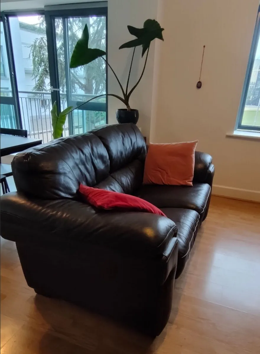 2-Seater Real Leather Loveseat Sofa – €100 - Image 2