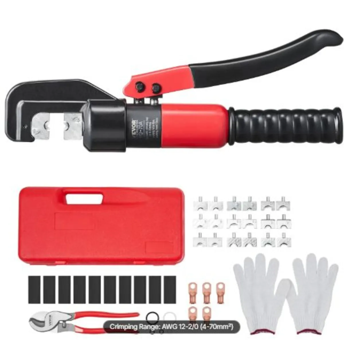 Hydraulic Crimping Tool with 9 Sets of Dies AWG12 - Image 1