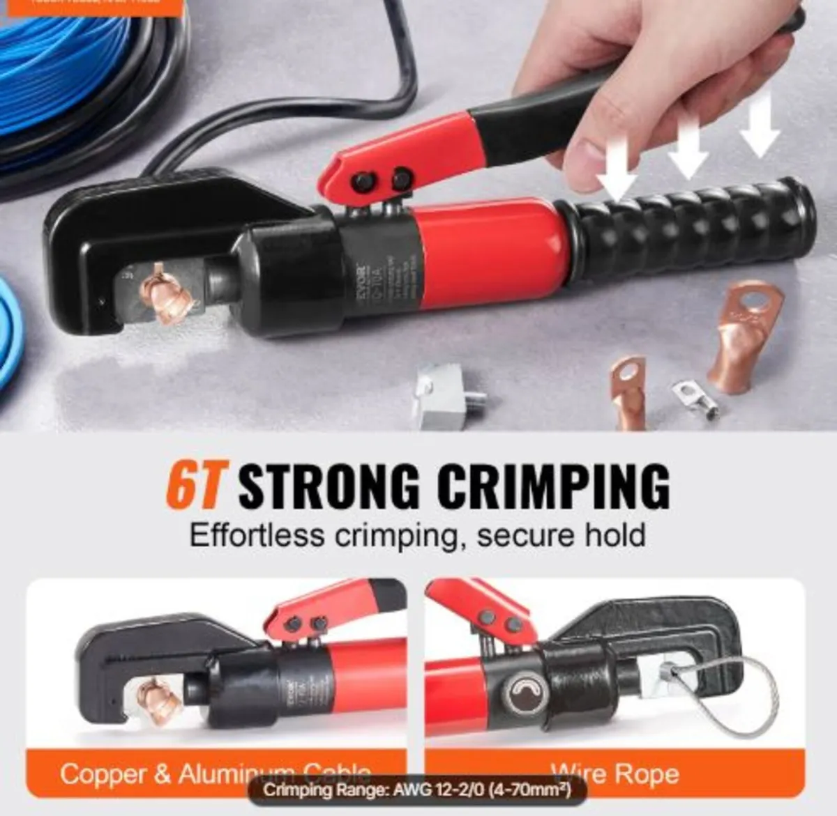 Hydraulic Crimping Tool with 9 Sets of Dies AWG12 - Image 2