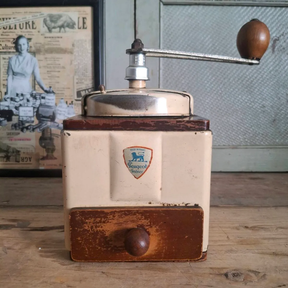 1950s Peugeot Freres Coffee Grinder - Image 1