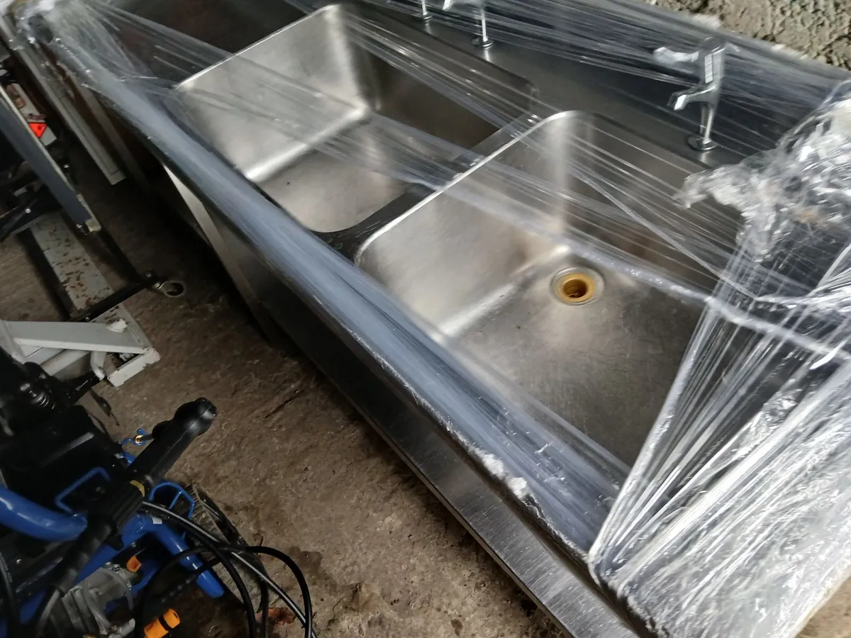 Staneless steel cabbinet double sink unit complete - Image 3