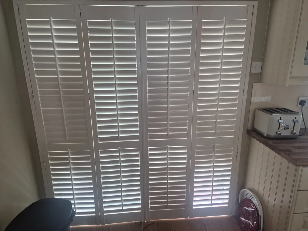 Plantation shutters for patio door inc. Frame - Image 1