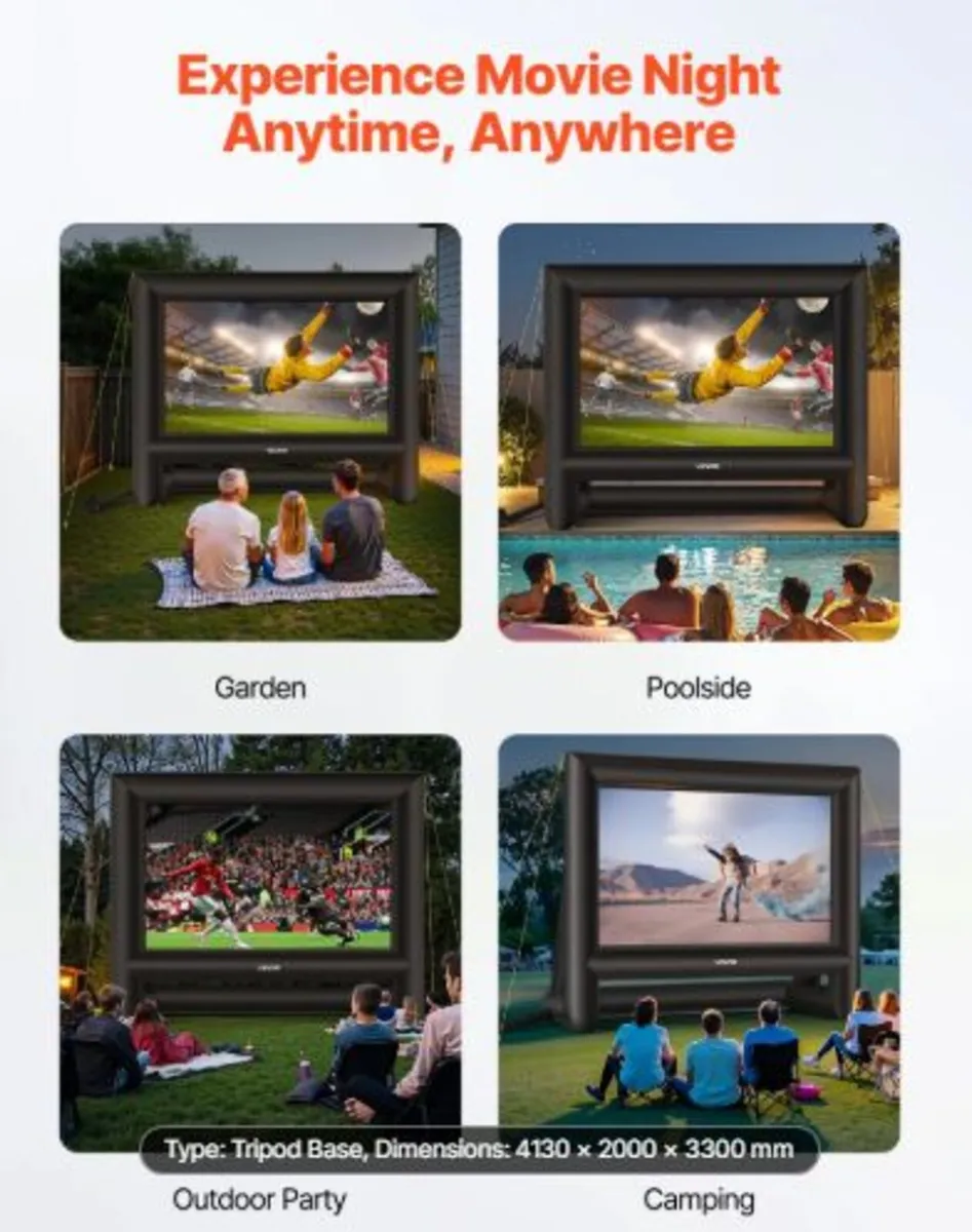 18 ft Inflatable Movie Screen, 600D Washable - Image 4