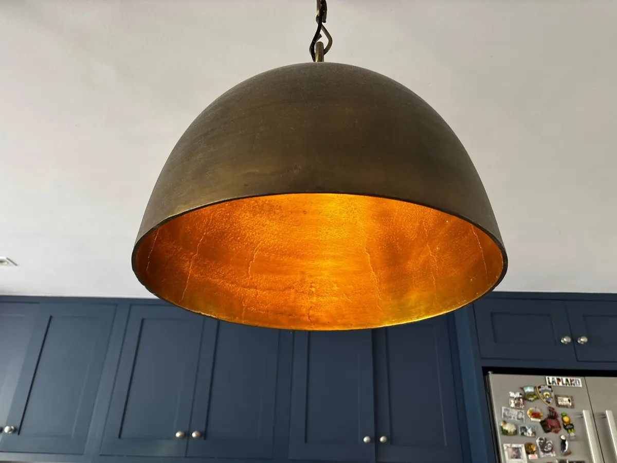 Brass Pendant Ceiling Light x3 - Image 3