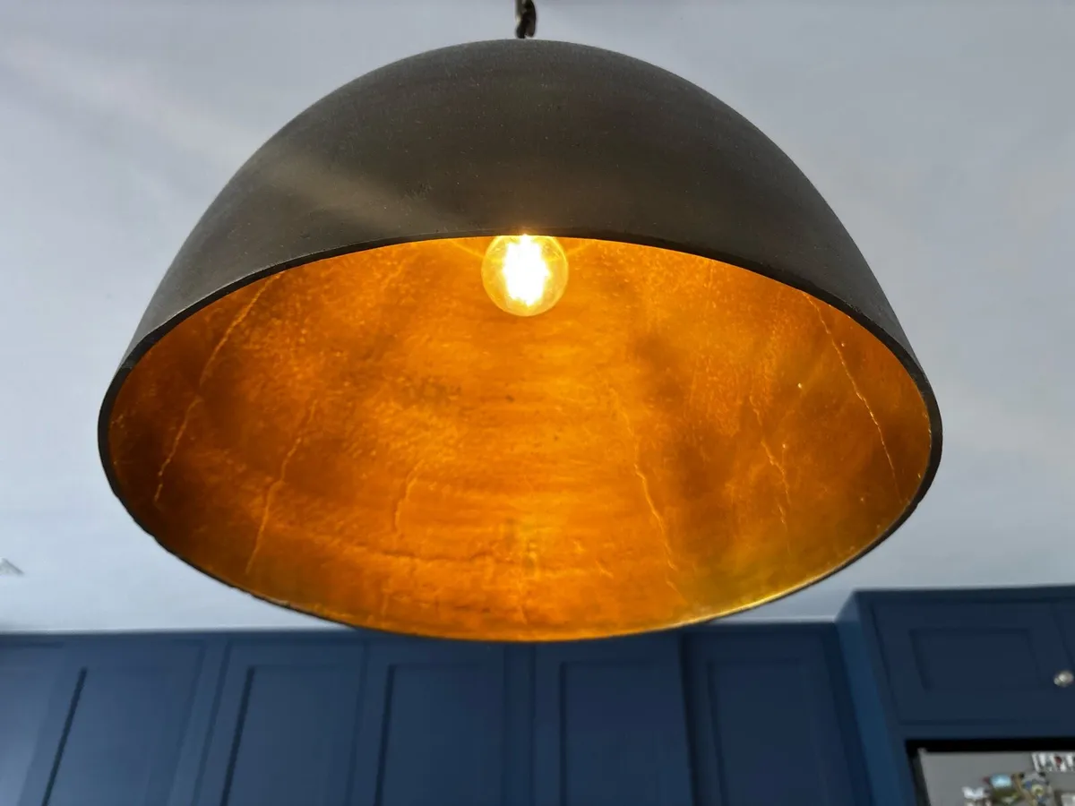 Brass Pendant Ceiling Light x3 - Image 4