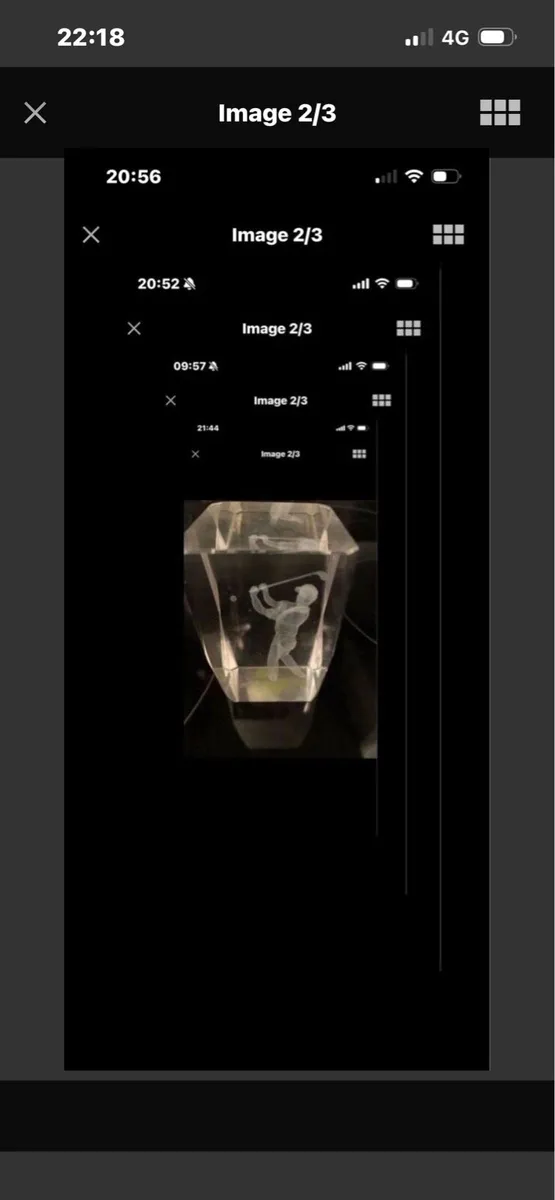 3D Enscribed Glass Golf Display - Image 2