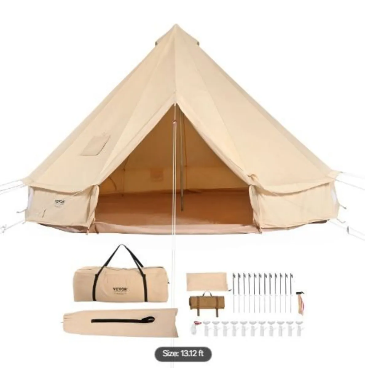 Canvas Bell Tent, 4 Seasons 4 m/13.12 ft - Image 4