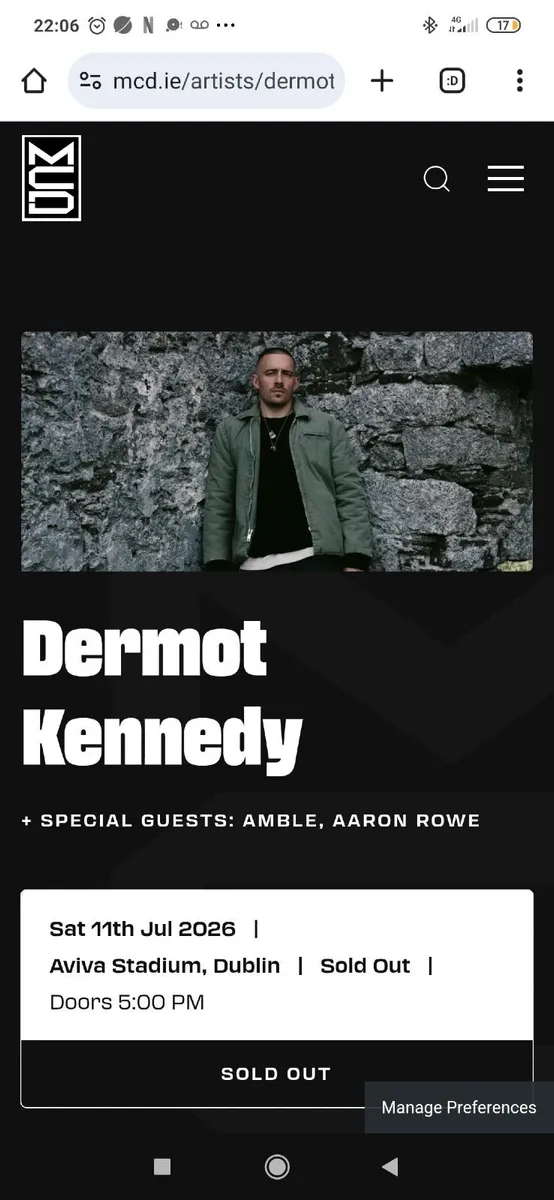 2 stand tickets Dermot Kennedy Saturday 11 July - Image 2