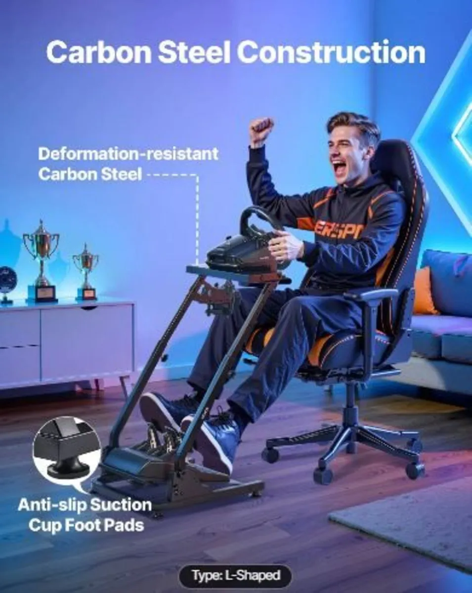 Racing Wheel Stand, Adjustable & Foldable - Image 1