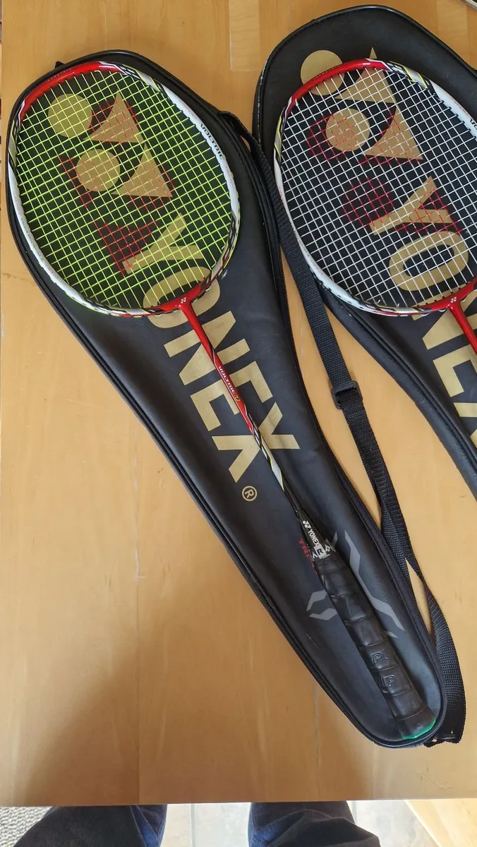 2 x Yonex Voltric 7 - Red Badminton Rackets - Image 1