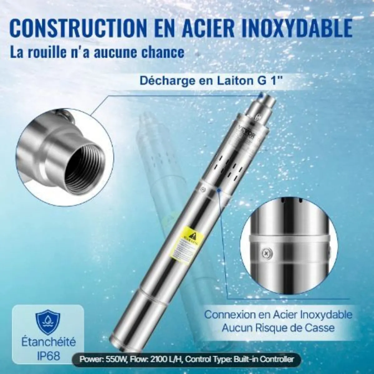 Deep Well Submersible Pump, 550W - Image 2