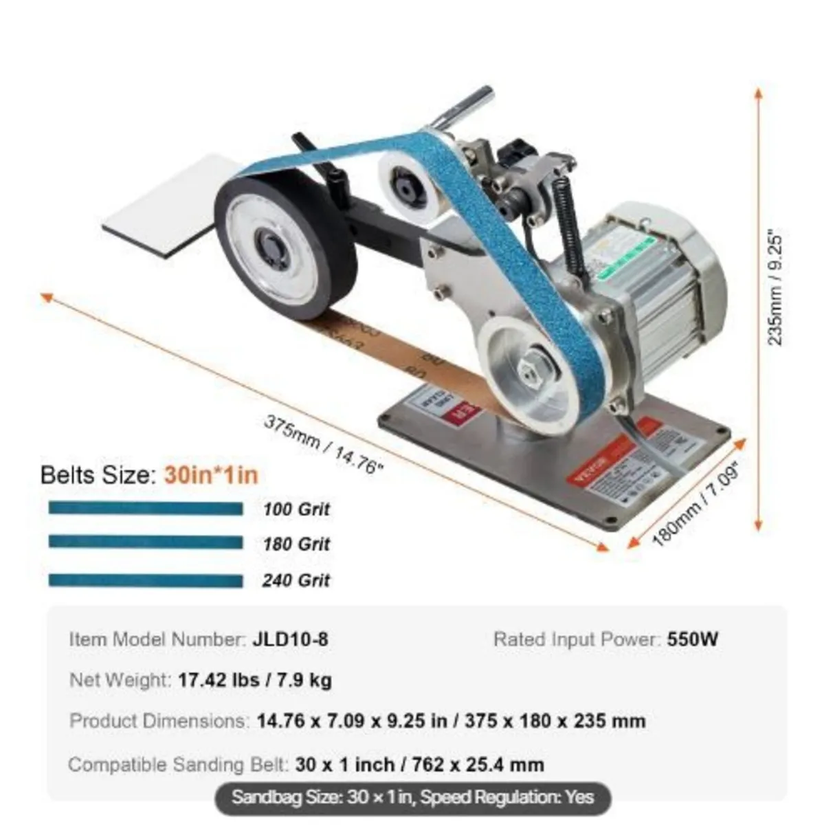 Belt Grinder Sander, 30 x 1-Inch Variable - Image 3