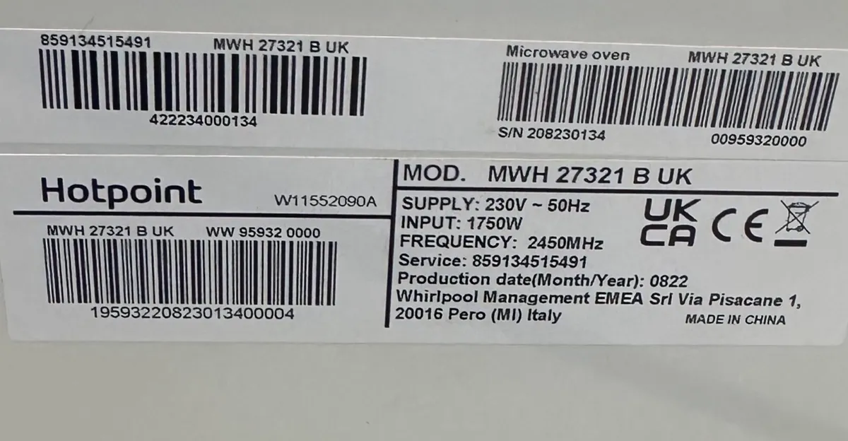 Hotpoint microwave oven - Image 3