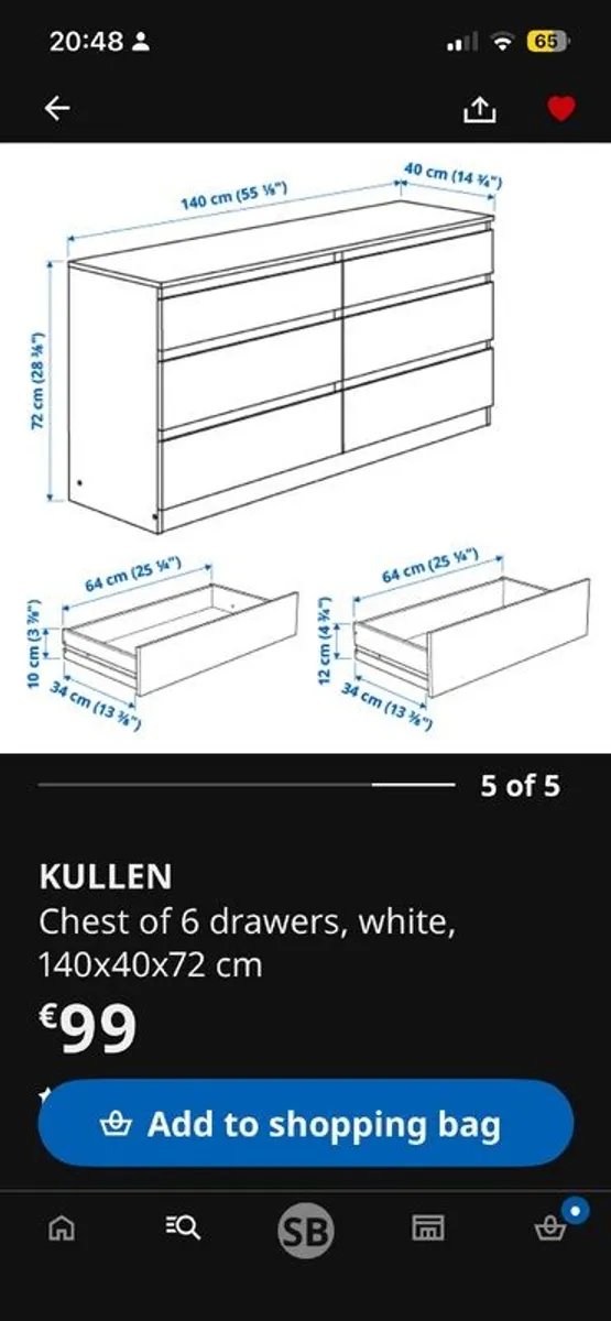 ikea kullen drawers- Brand new - Image 3