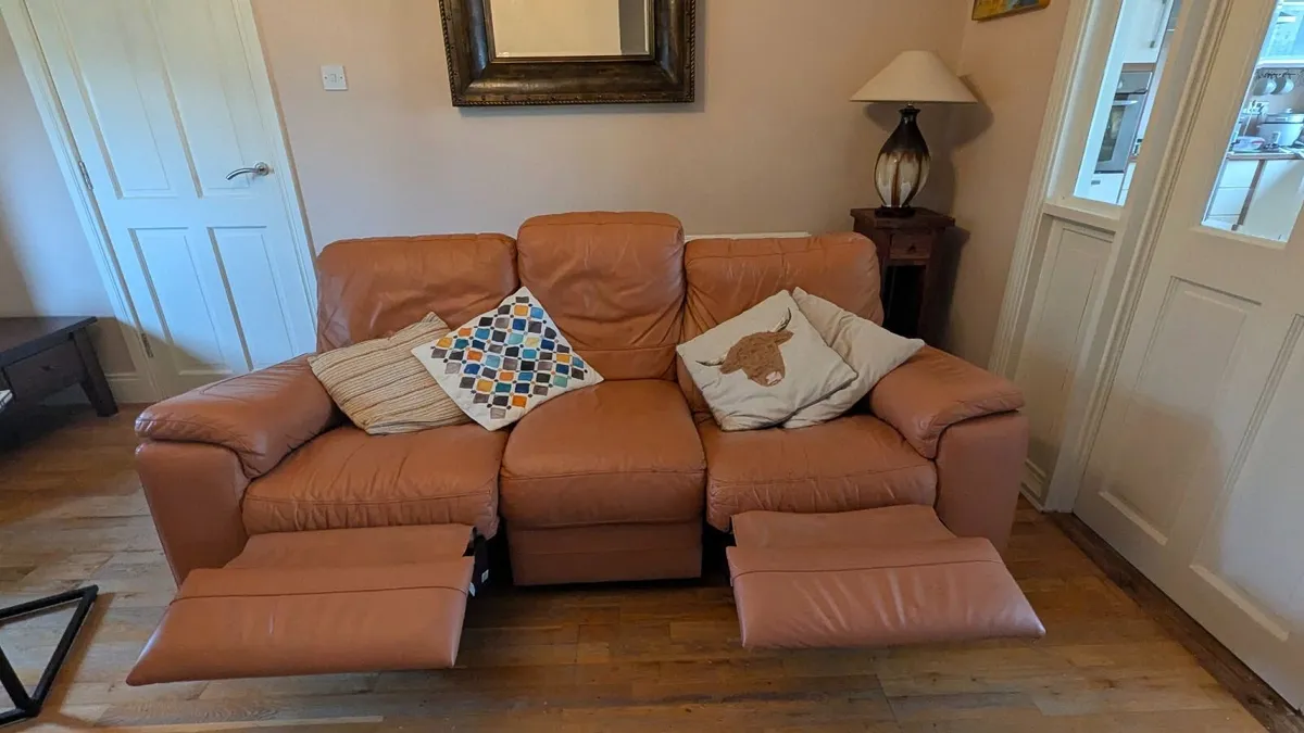 Leather sofa  and armchair - Image 1