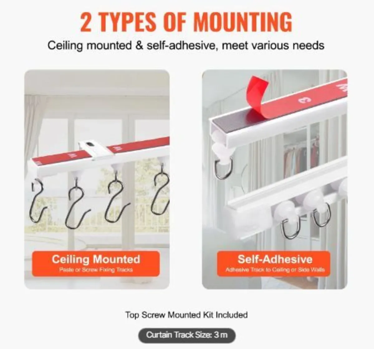 Ceiling Curtain Track Set, 9.9 FT/3 Meter, - Image 2