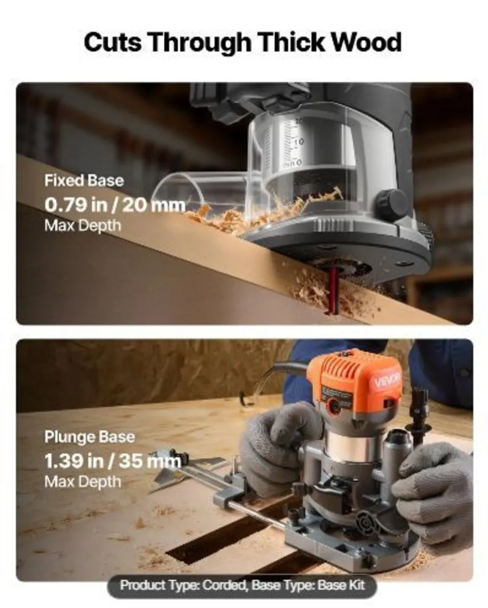 Wood Router, 1 HP 710W, Variable Speed - Image 3