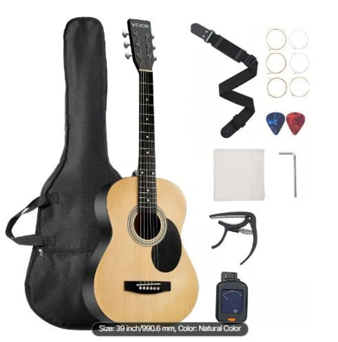 39 in / 990.6 mm Dreadnought Acoustic Guitar - Image 4